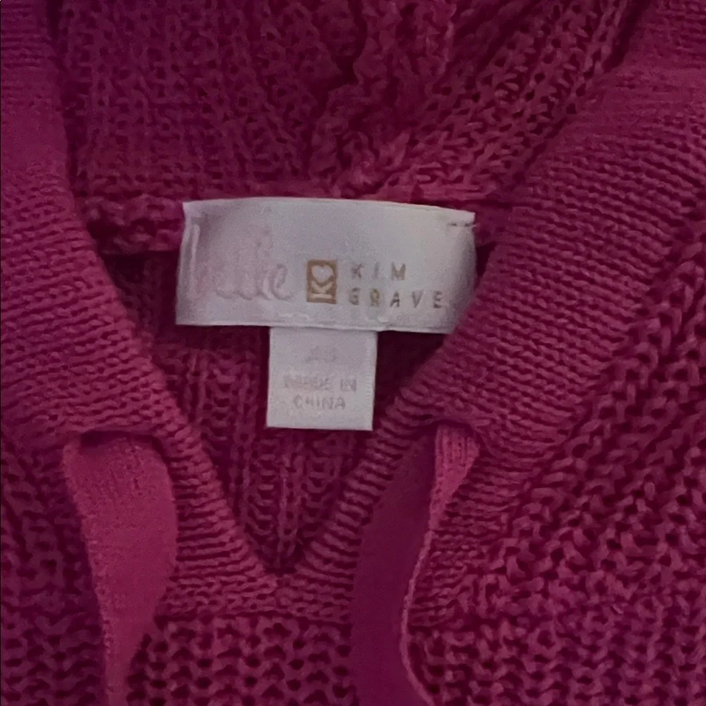 Belle by Kim Gravel Vibrant Pink Hoodie Sweater - Picture 2 of 3